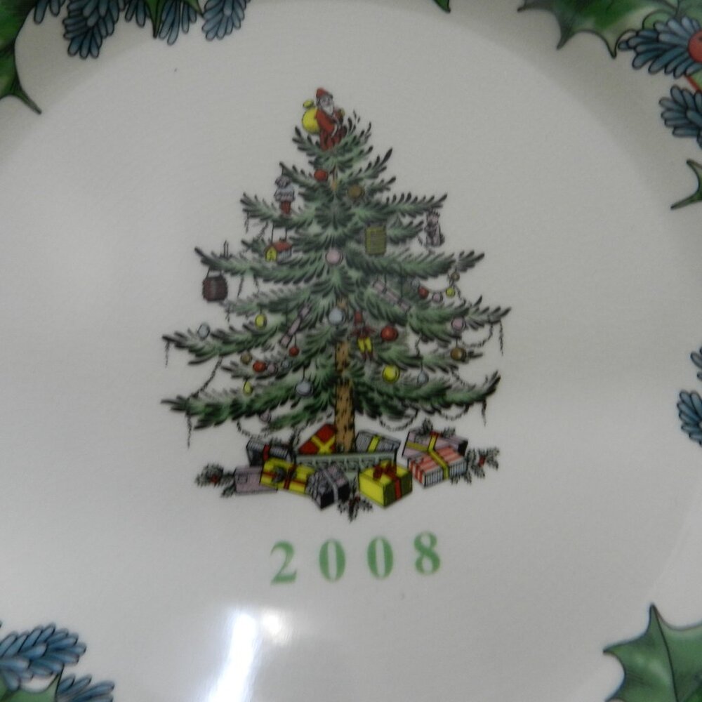 Spode 2008 Christmas salad side dessert Vintage Plate S3324 Porcelain Set Pair 2 - Picture 5 of 11